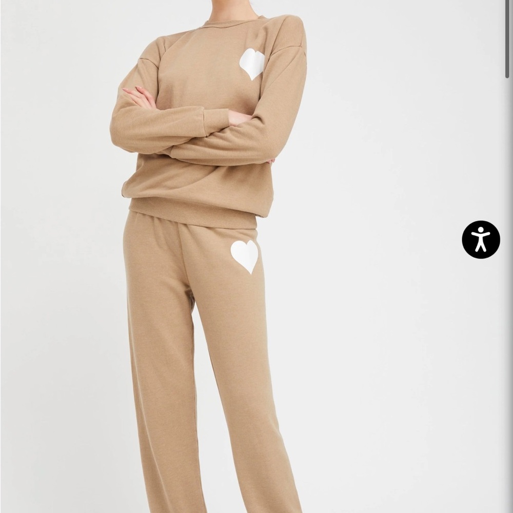 SPRWMN Sweatshirt Heart Crewneck in Latte White